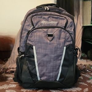 Outdoor Products Unisex Black Grey Backpack Travel Bag Multiple Pockets/Zippers